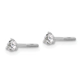 Platinum 1/4 carat Lab Grown Diamond VS+ F+ Round Complete Three Prong Screwback Stud Earrings